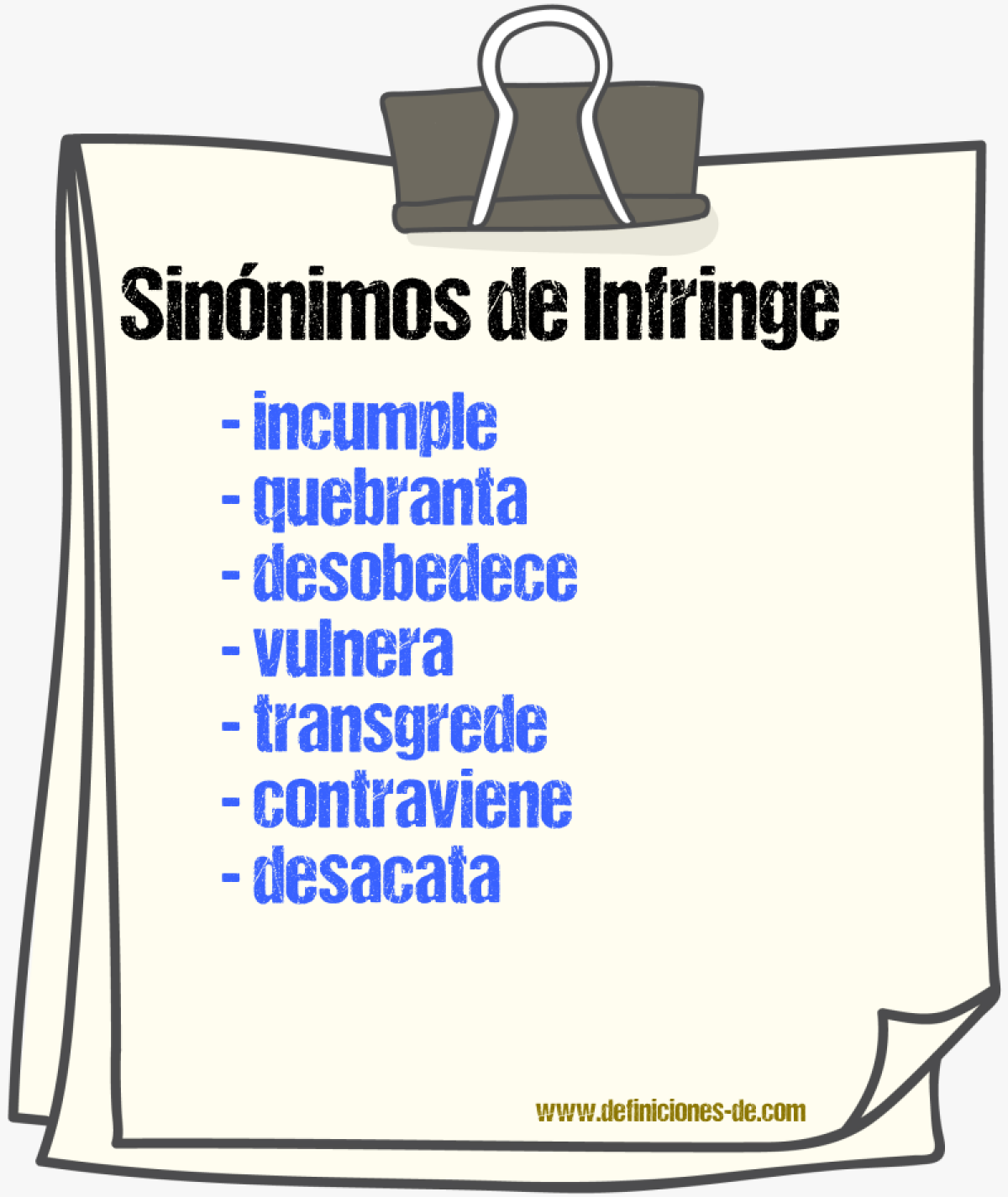 Sinónimos de infringe