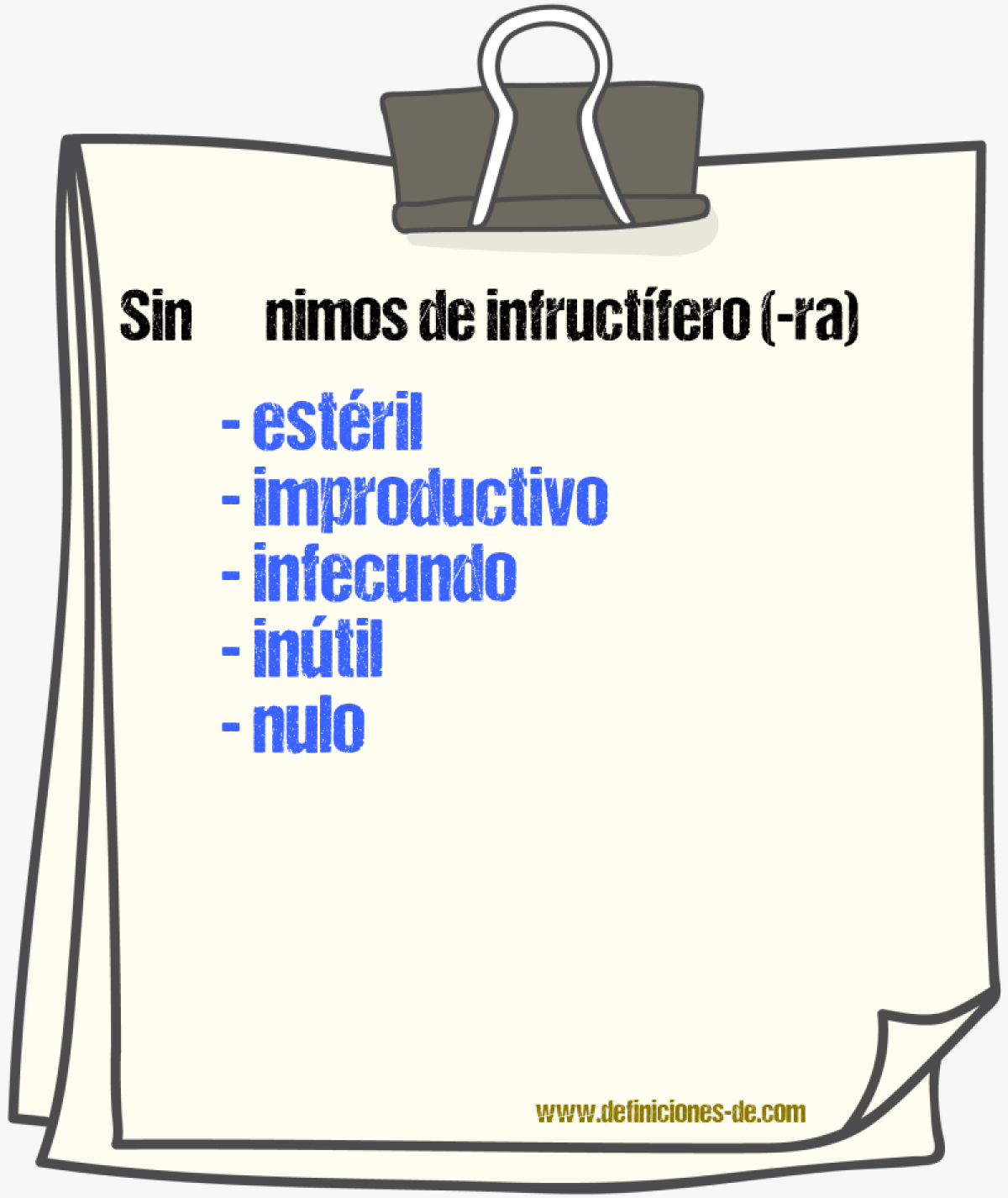 Sinnimos de infructfero