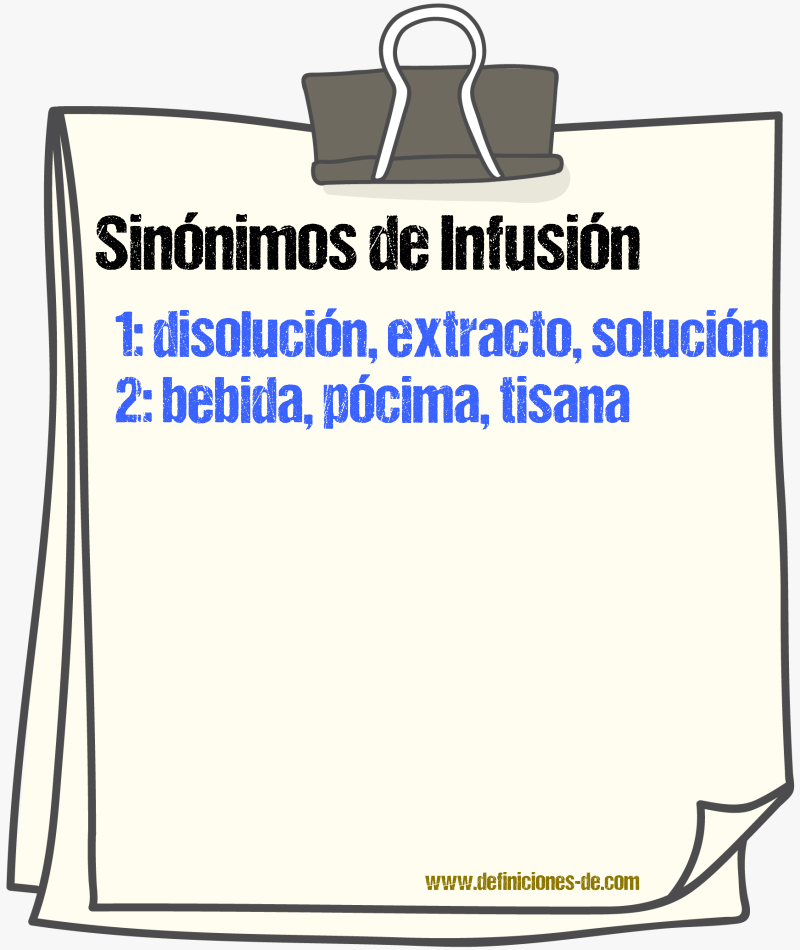 Sinnimos de infusin