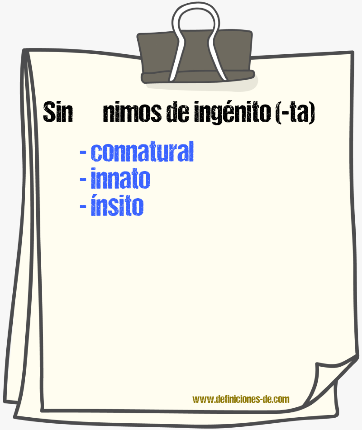 Sinnimos de ingnito