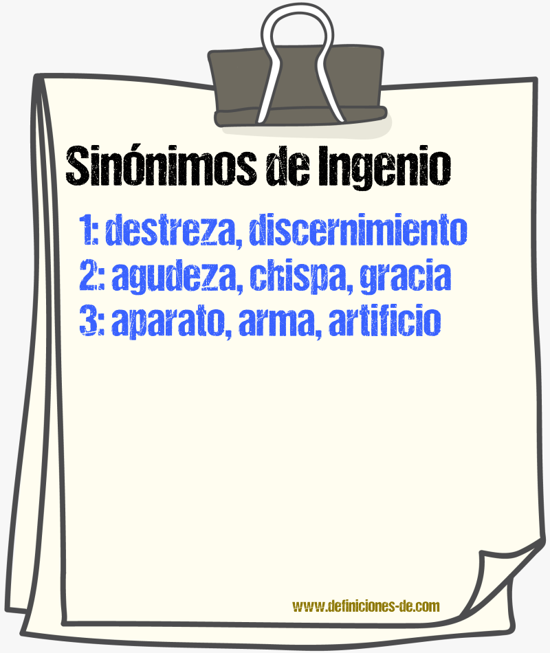 Sinnimos de ingenio