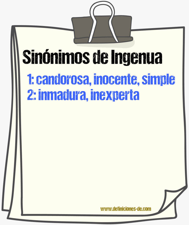 Sinónimos de ingenua