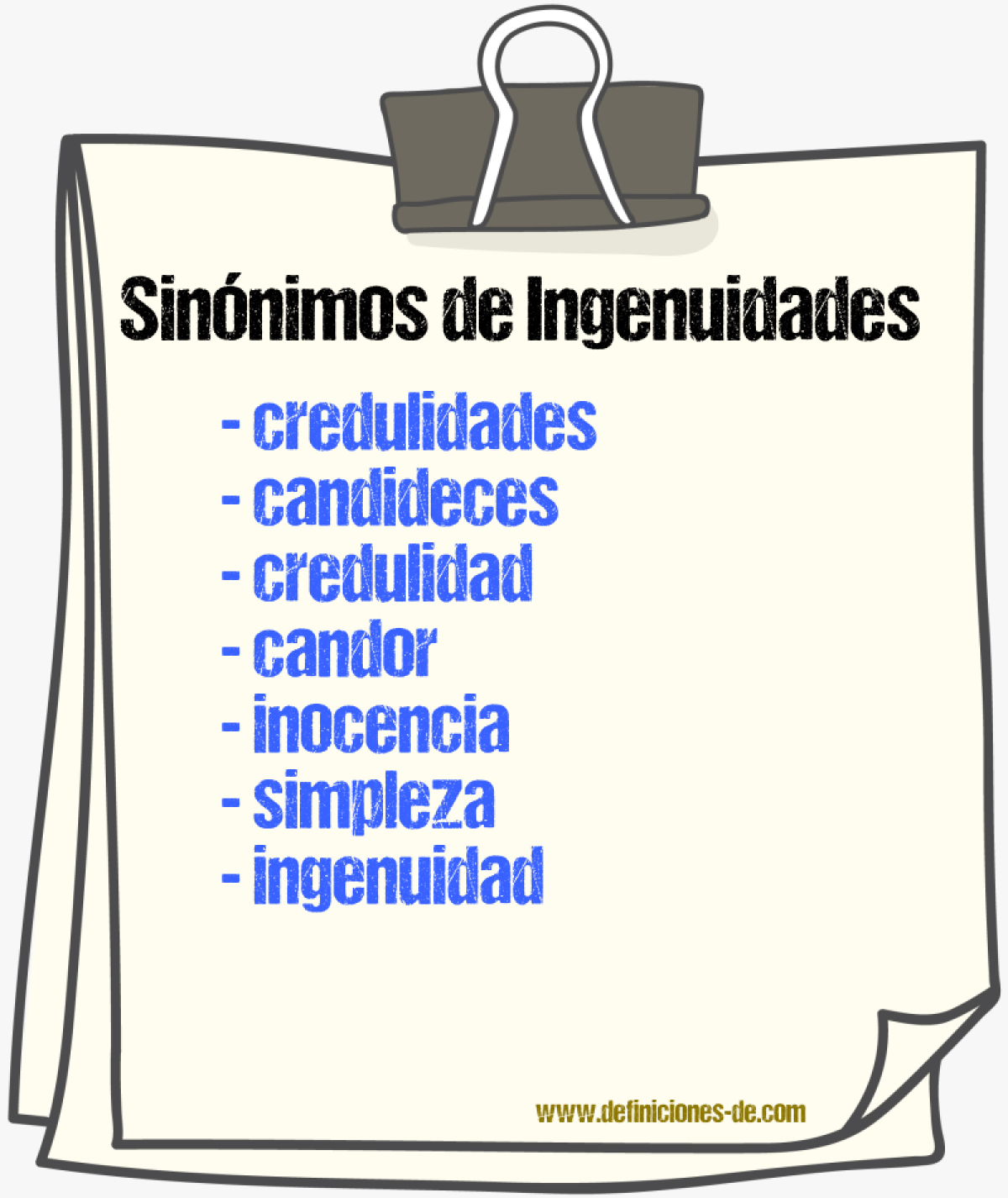Sinónimos de ingenuidades