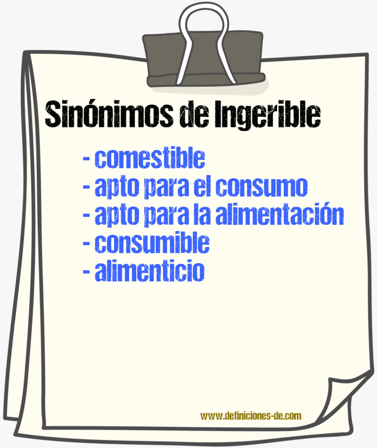 Sinónimos de ingerible