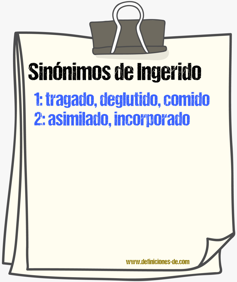 Sinónimos de ingerido