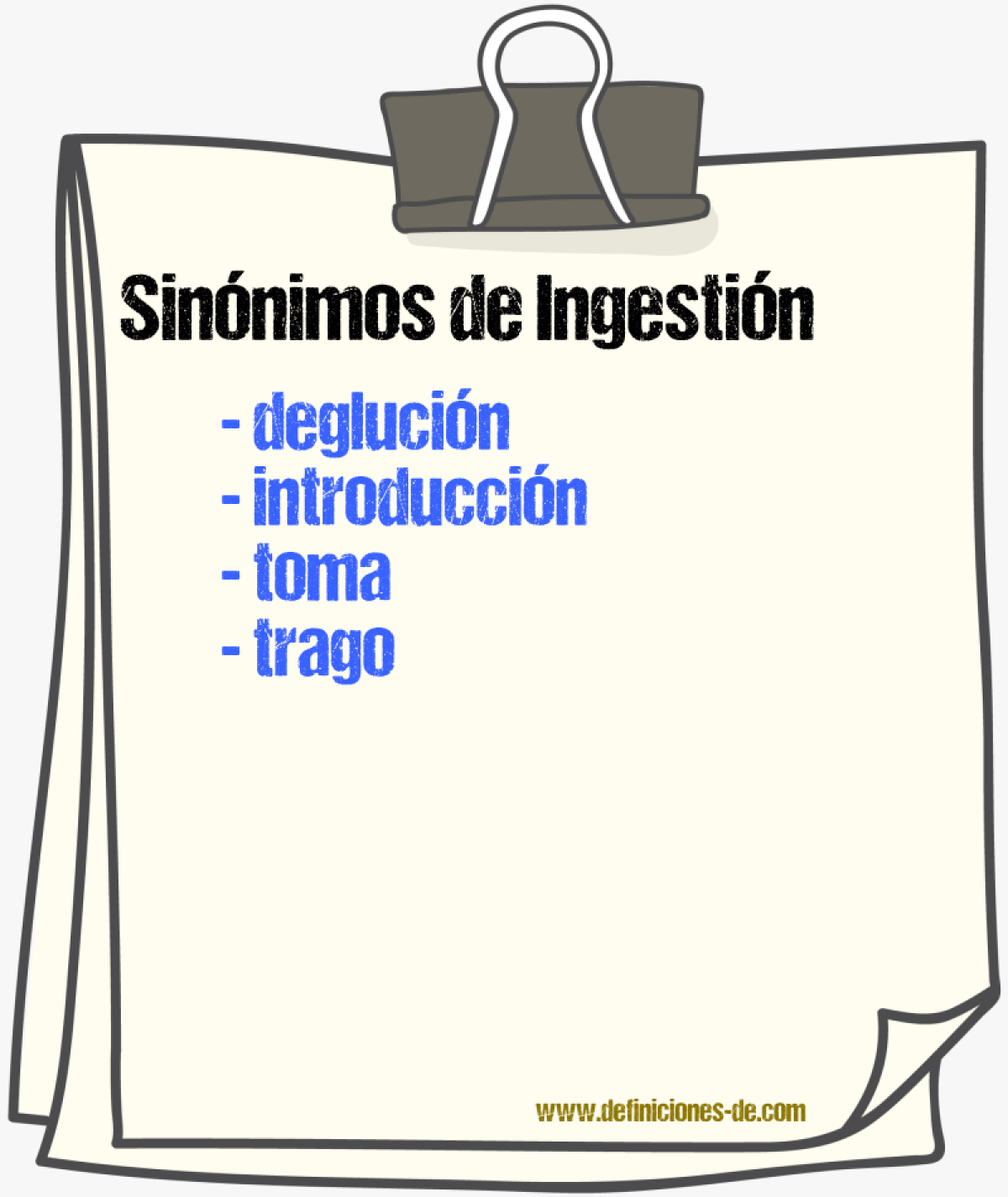 Sinnimos de ingestin