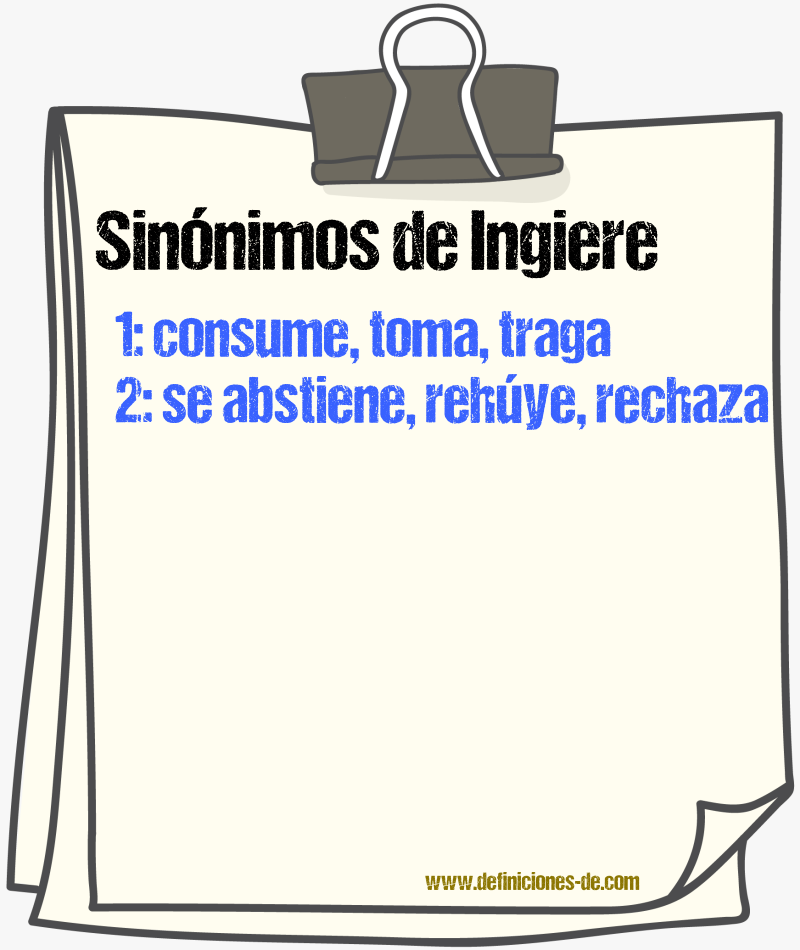 Sinónimos de ingiere