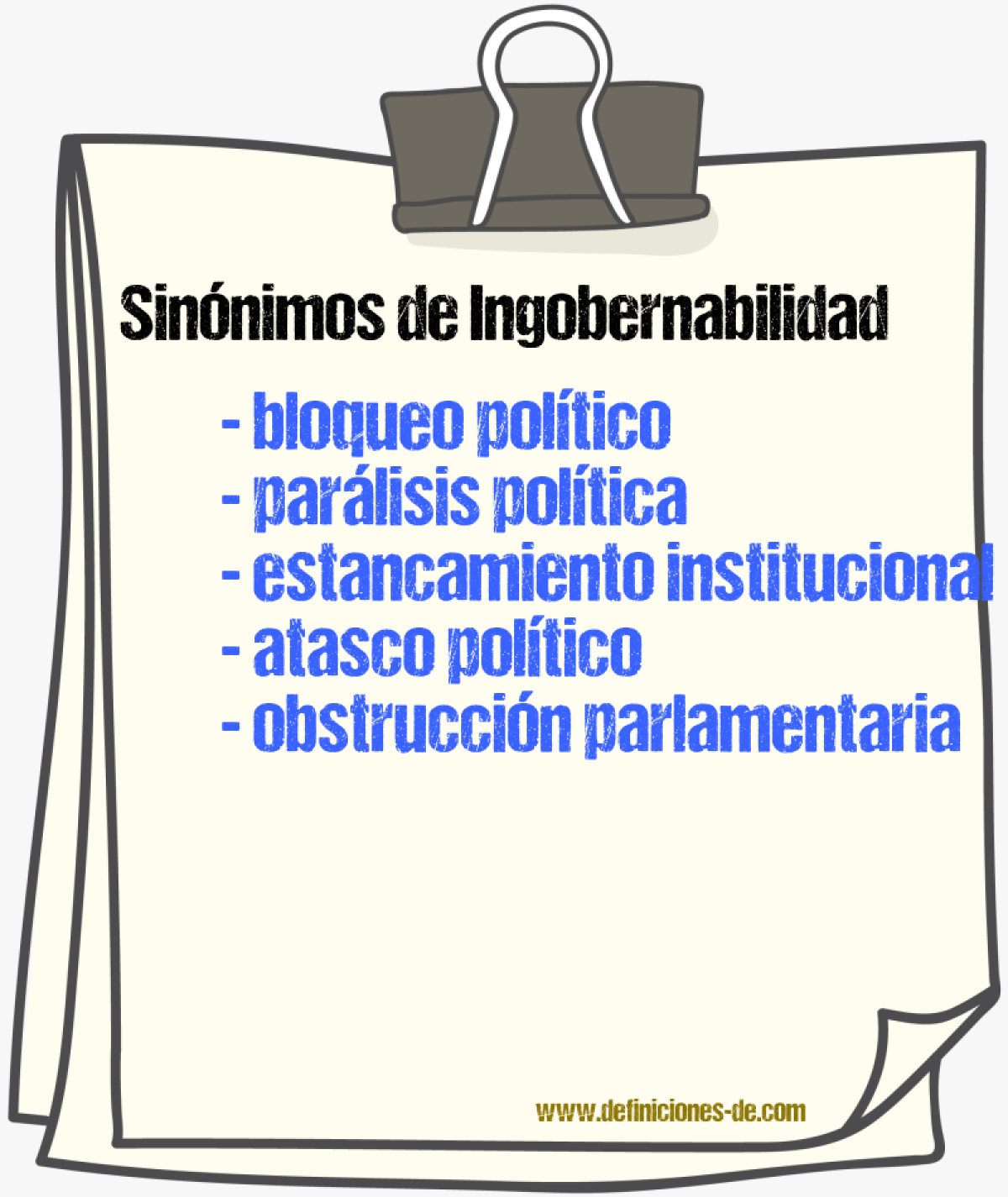 Sinónimos de ingobernabilidad