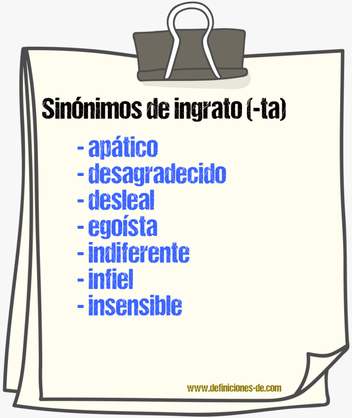 Sinnimos de ingrato