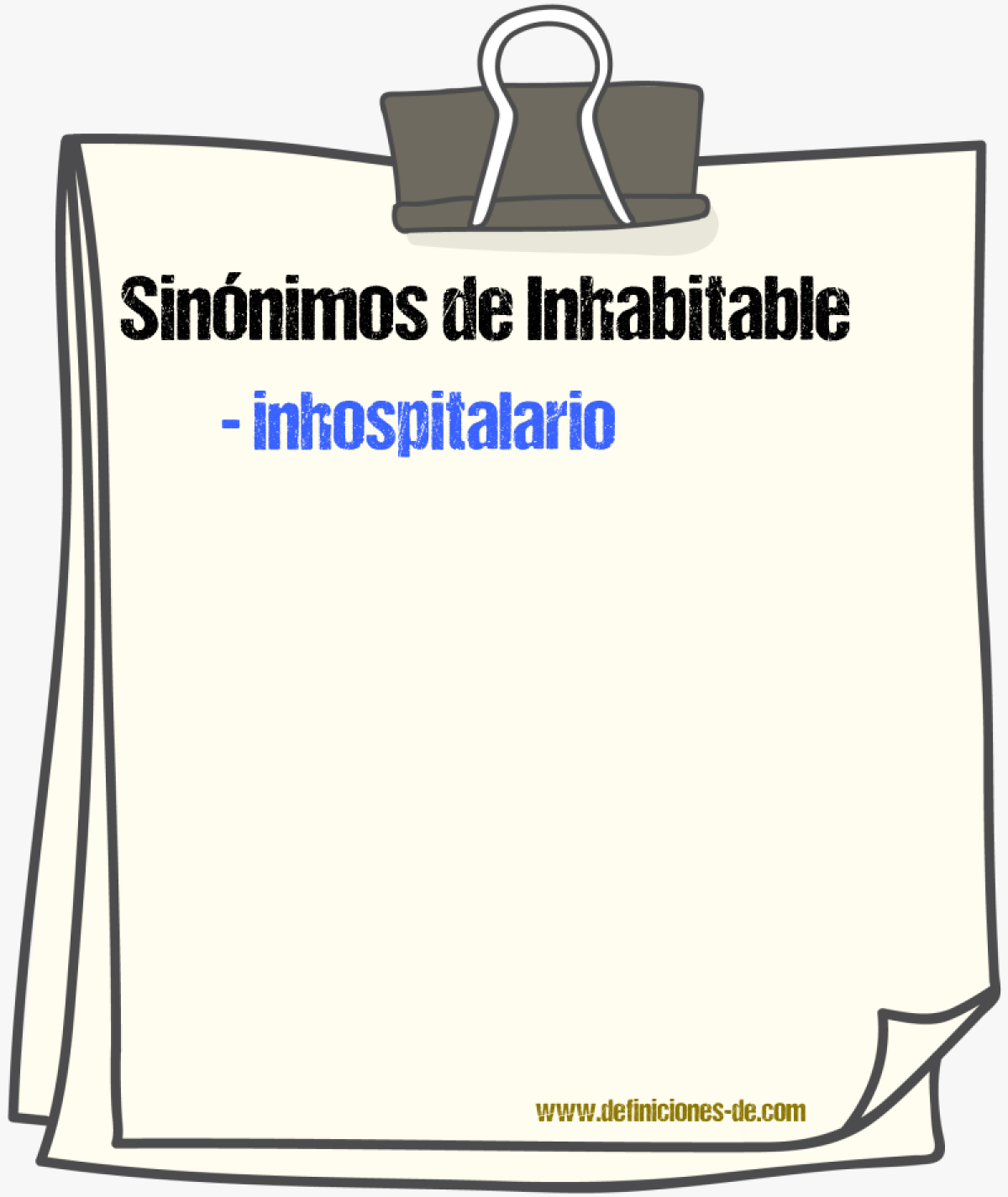 Sinnimos de inhabitable