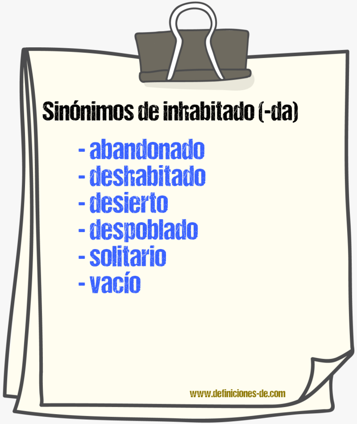 Sinnimos de inhabitado