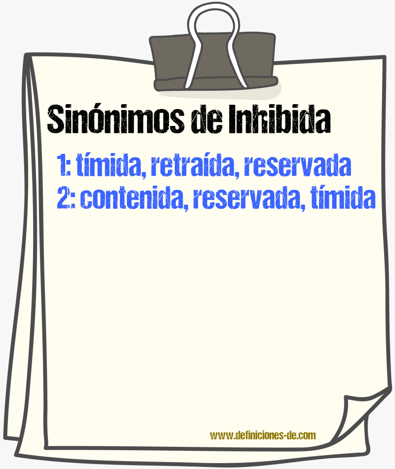 Sinónimos de inhibida