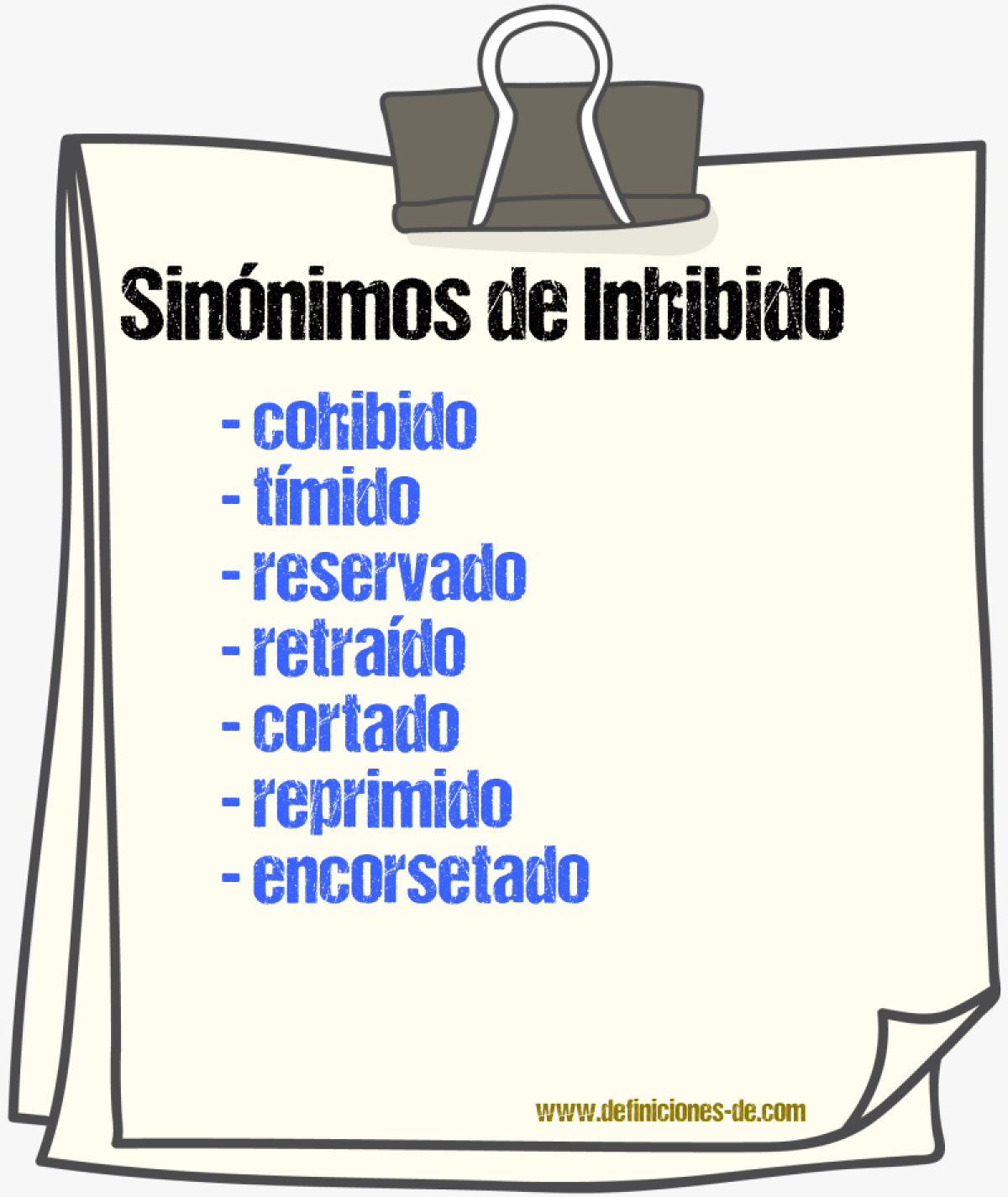 Sinónimos de inhibido