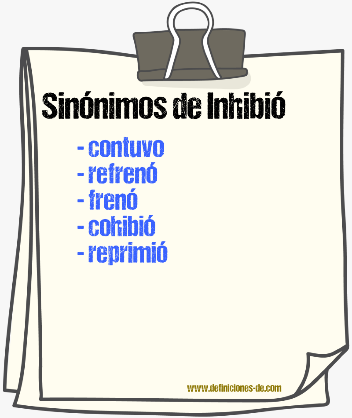 Sinónimos de inhibió