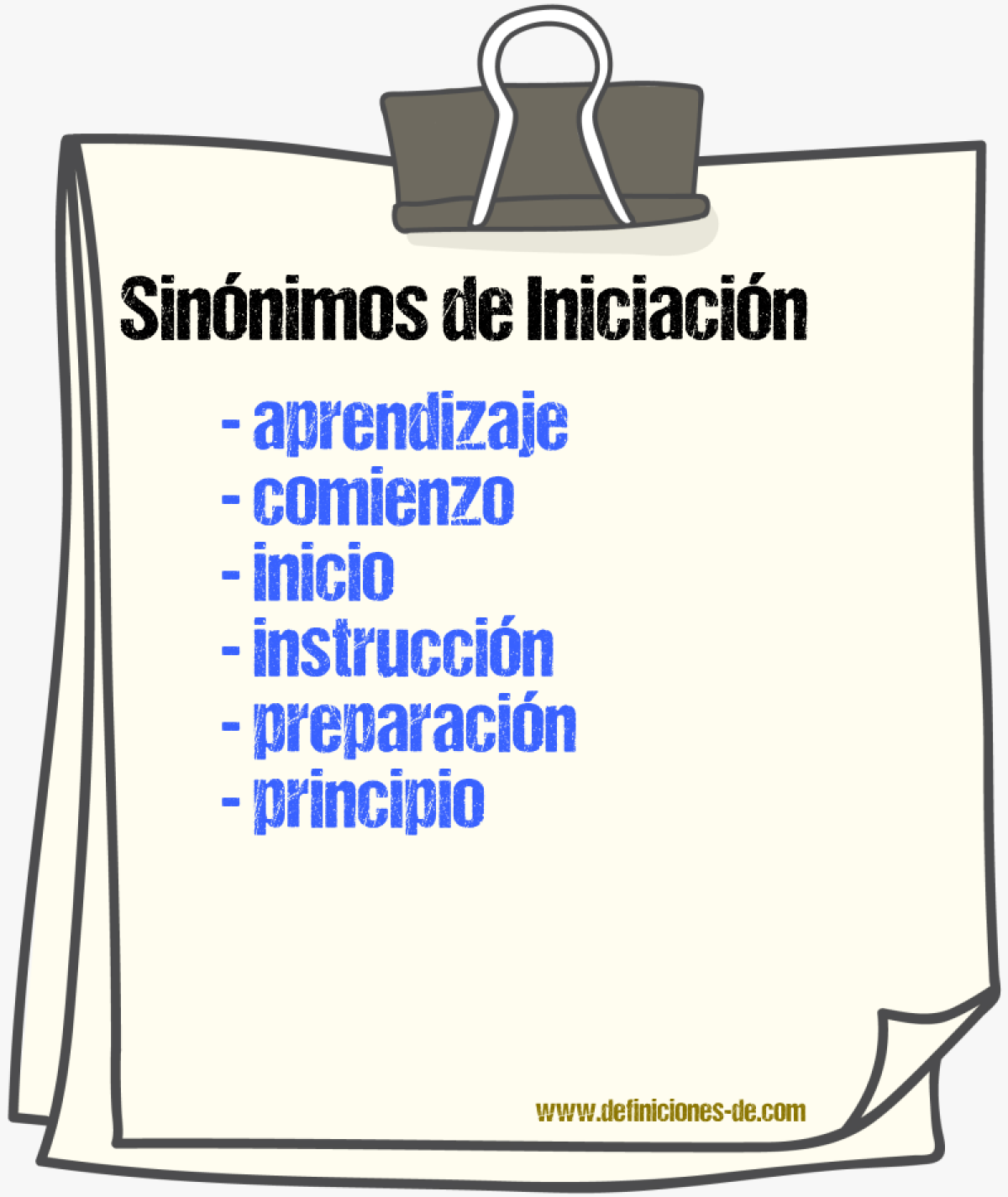 Sinnimos de iniciacin