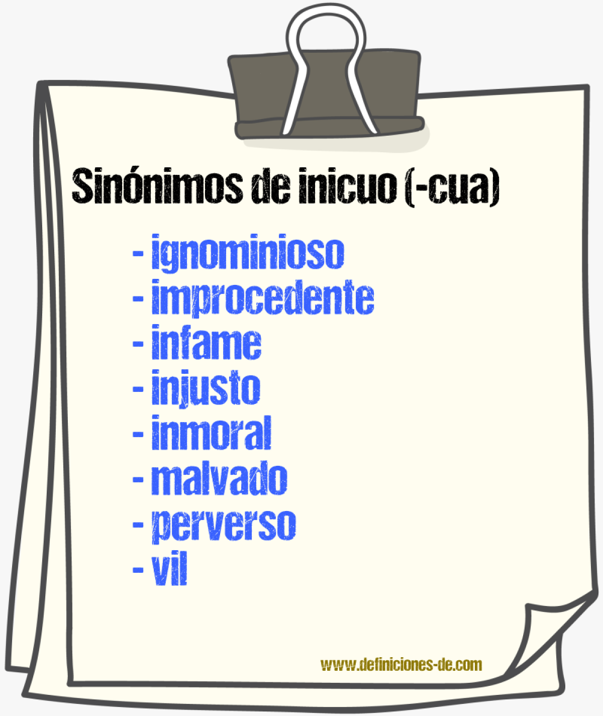 Sinnimos de inicuo