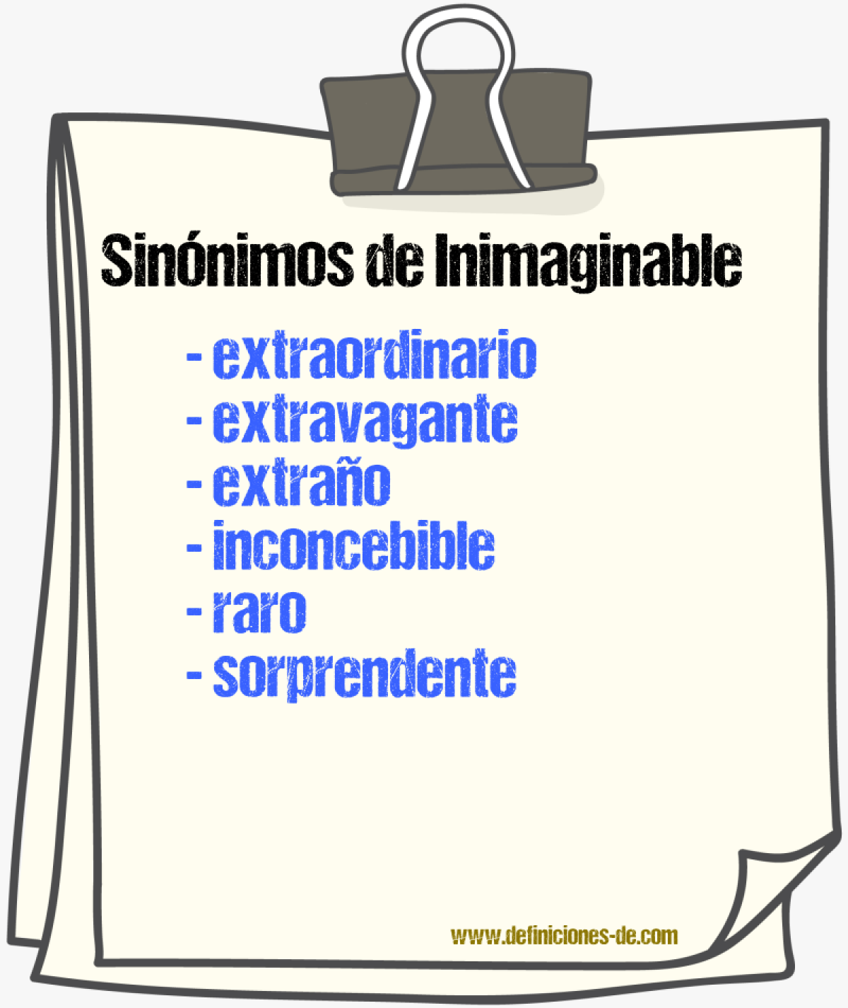 Sinnimos de inimaginable