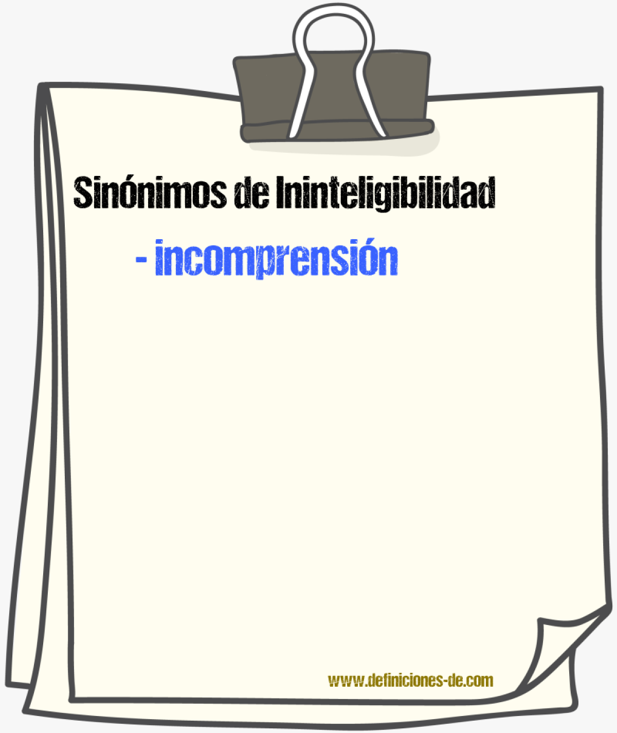 Sinnimos de ininteligibilidad