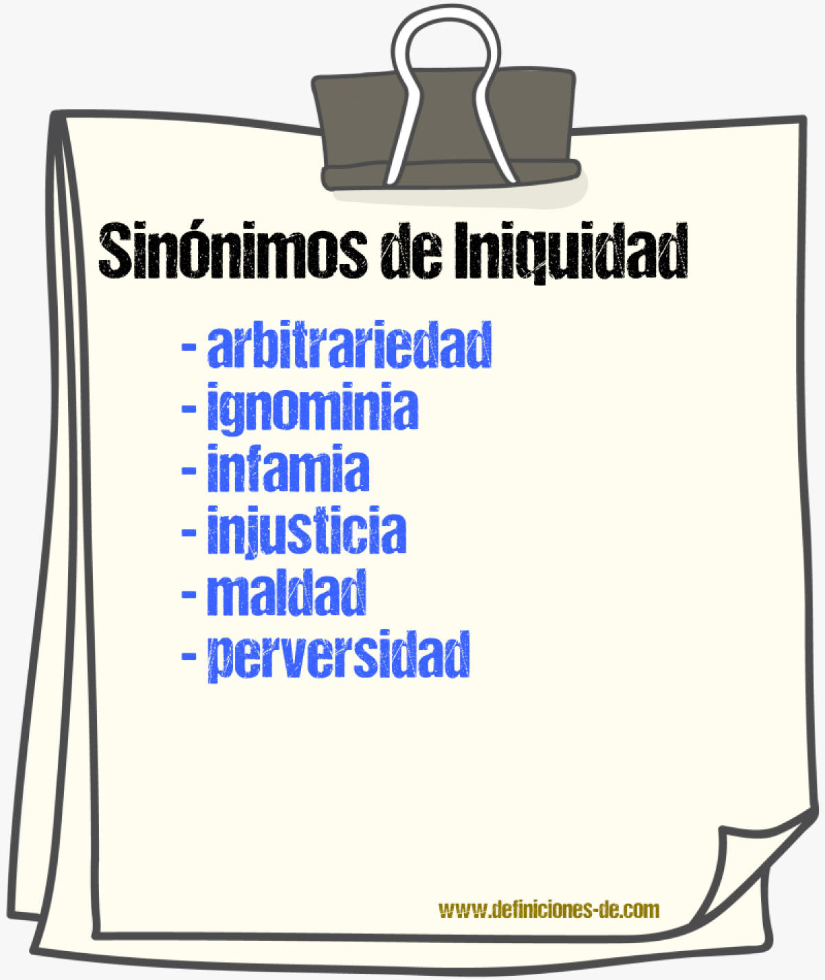 Sinnimos de iniquidad