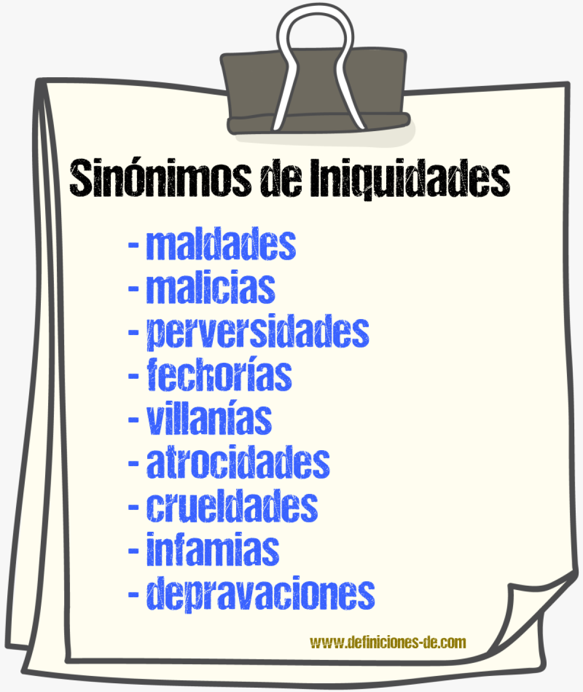 Sinónimos de iniquidades