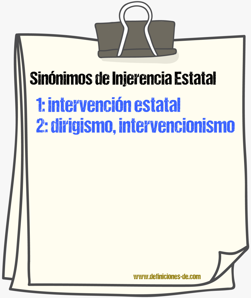 Sinónimos de injerencia estatal
