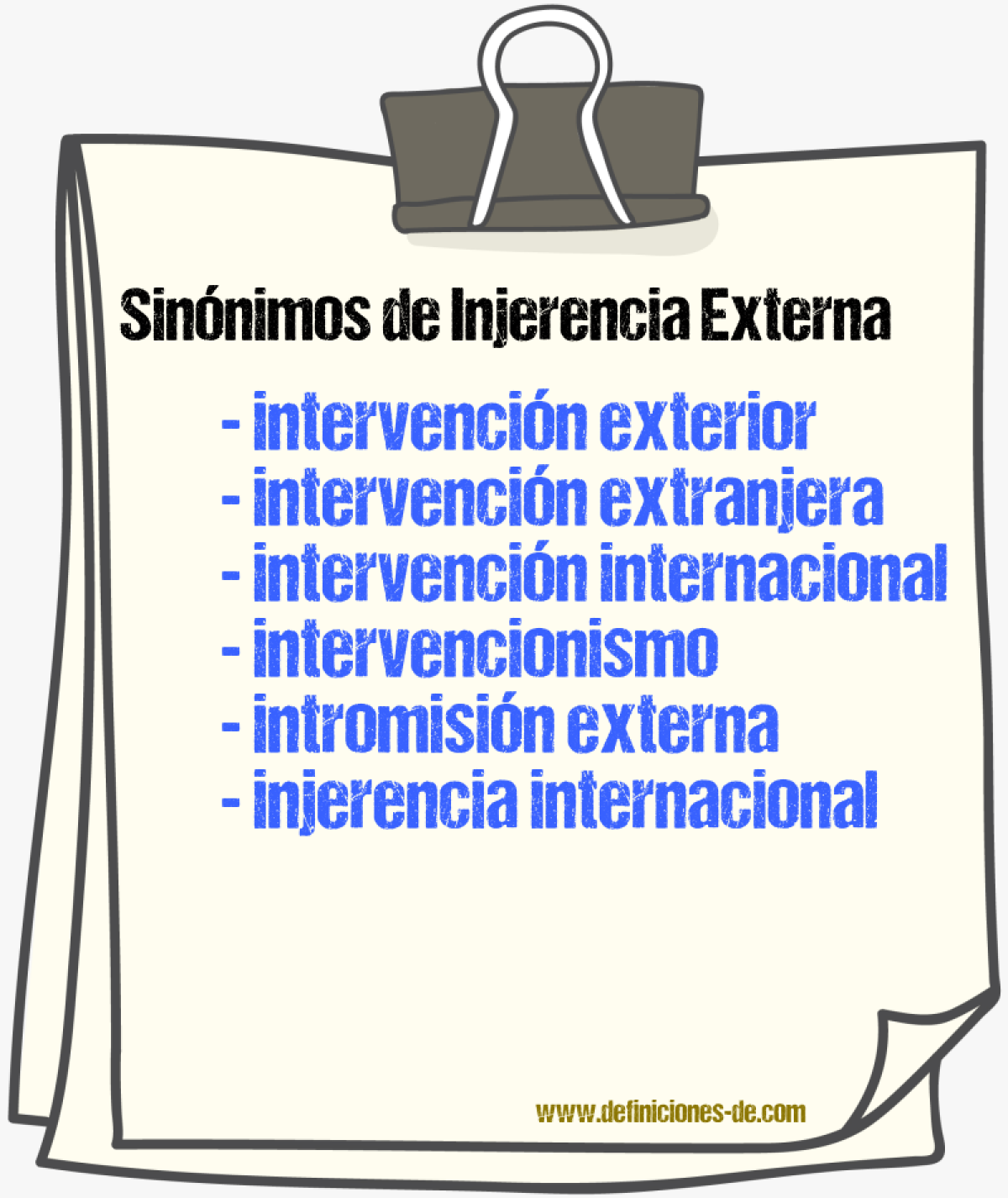 Sinónimos de injerencia externa