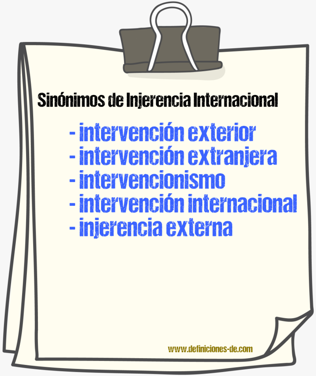Sinónimos de injerencia internacional