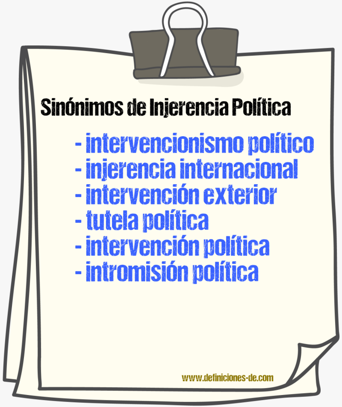 Sinónimos de injerencia política