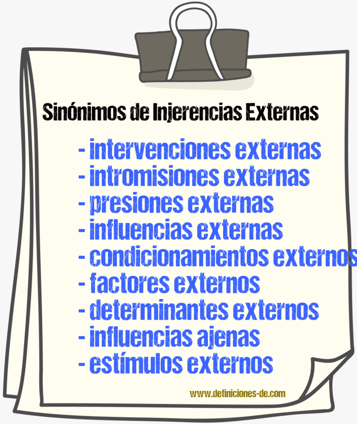 Sinónimos de injerencias externas