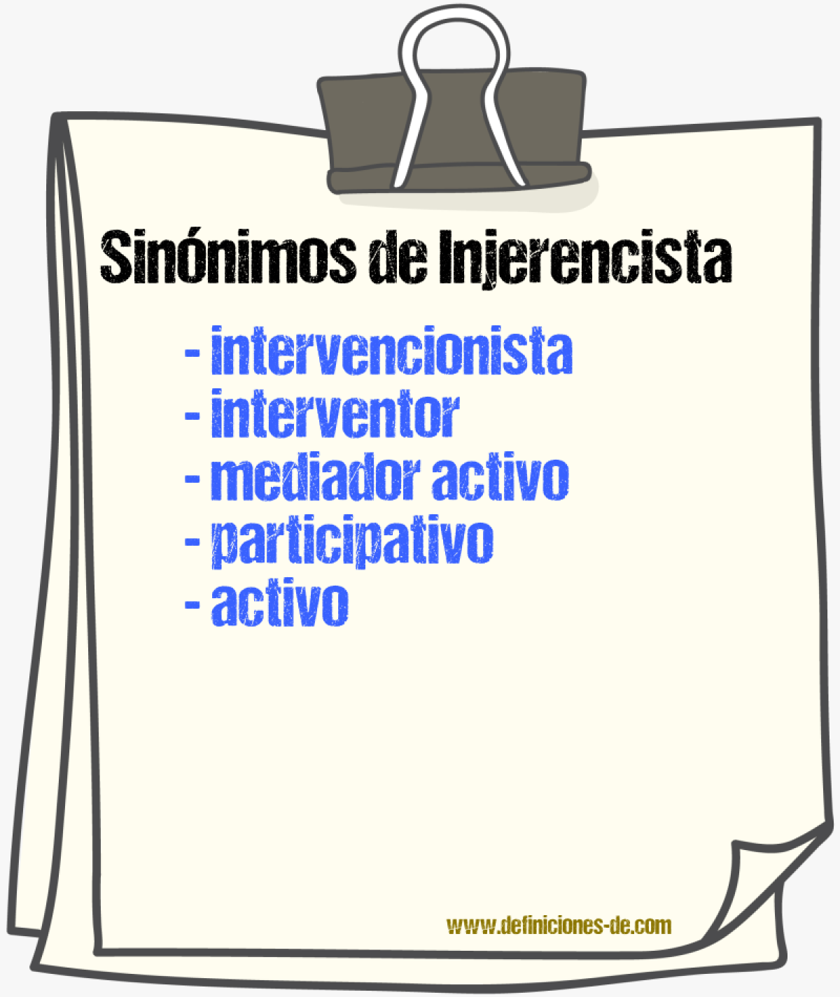 Sinónimos de injerencista