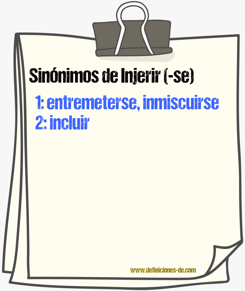 Sinnimos de injerir