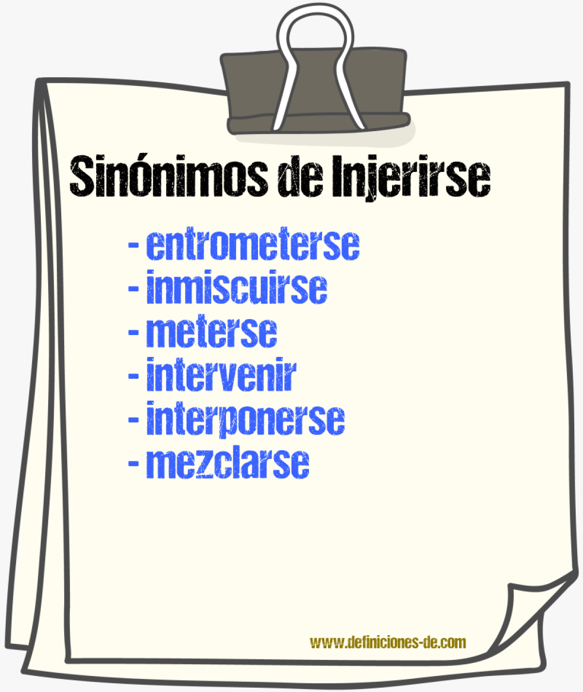 Sinónimos de injerirse