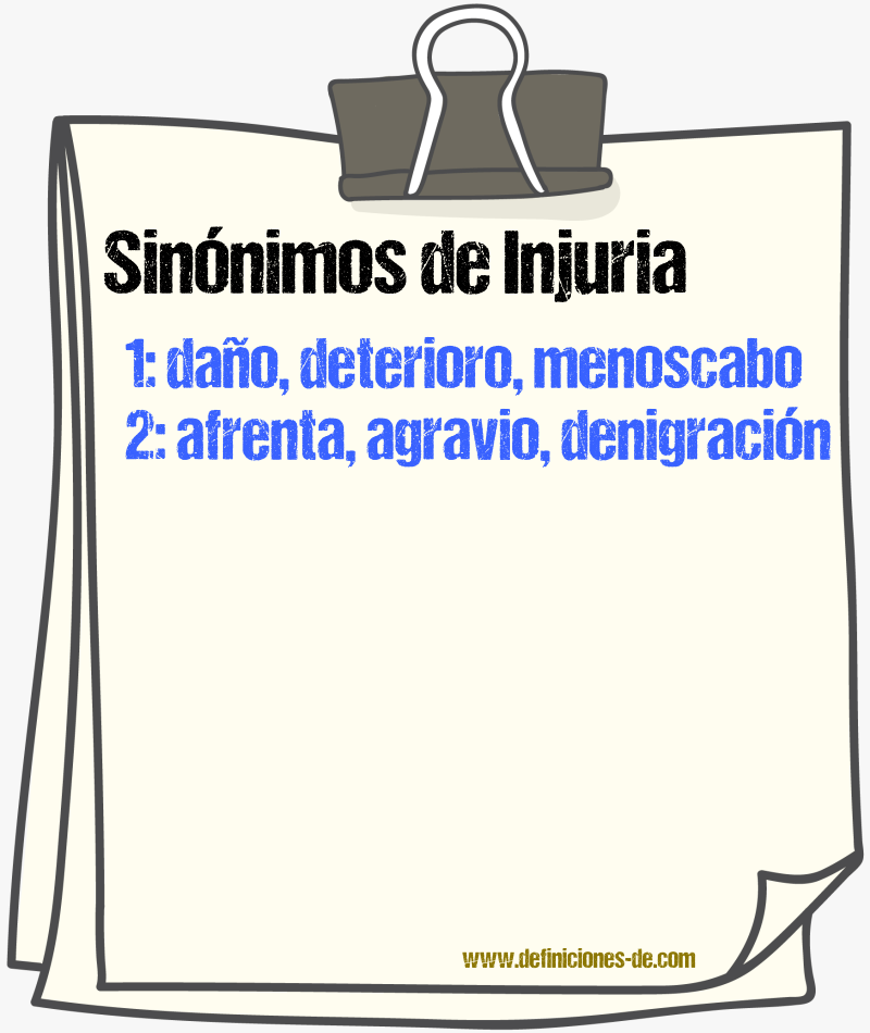 Sinnimos de injuria