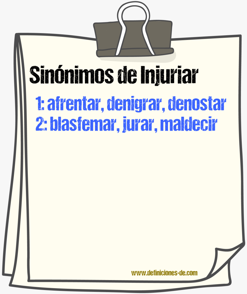 Sinnimos de injuriar