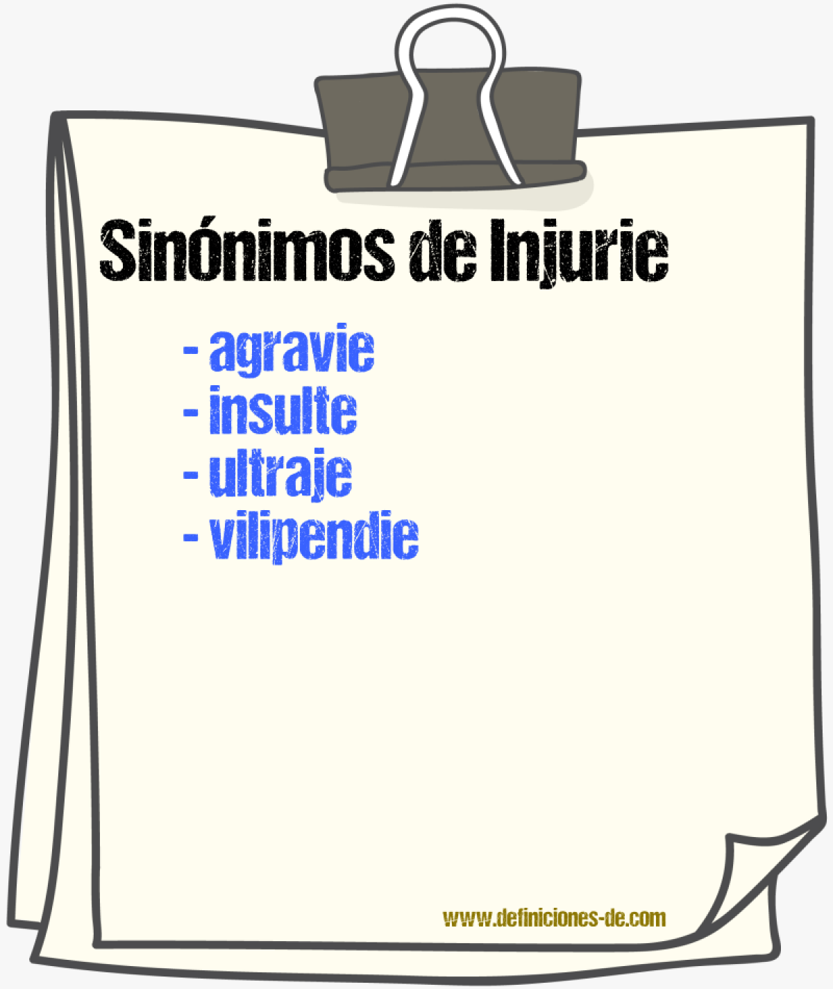 Sinónimos de injurie