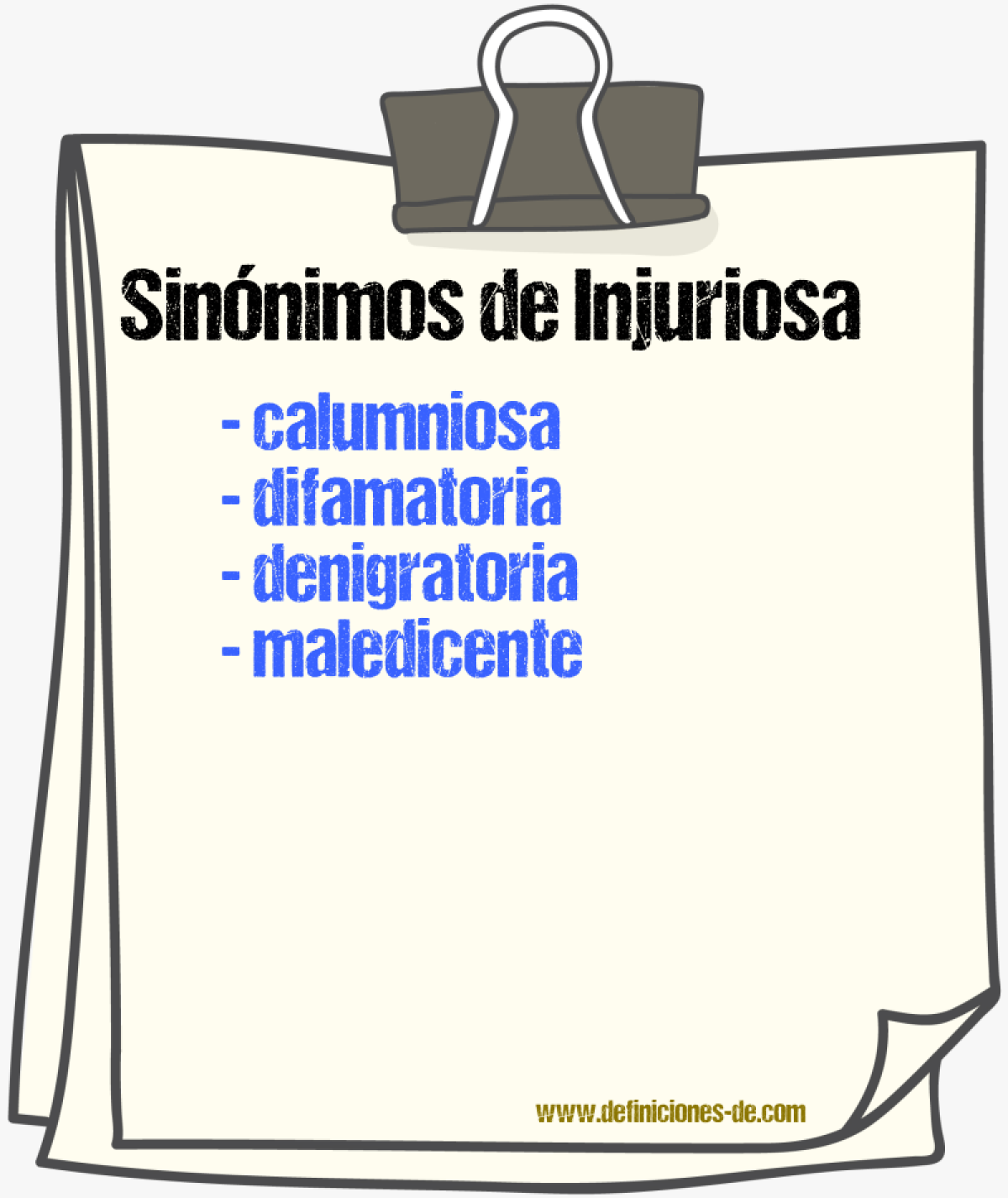 Sinónimos de injuriosa