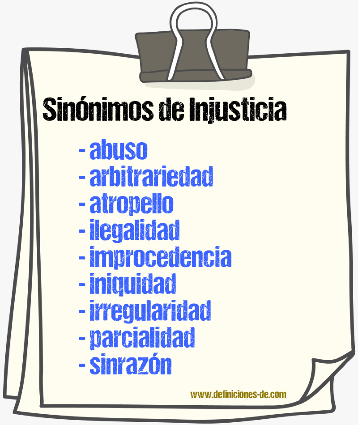 Sinónimos de injusticia