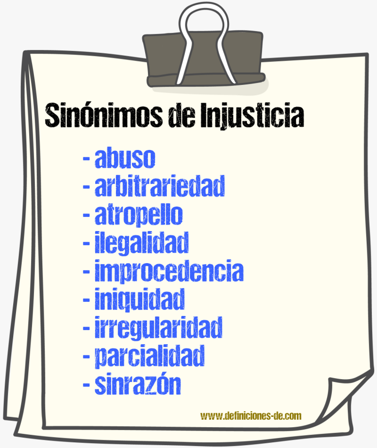 Sinnimos de injusticia