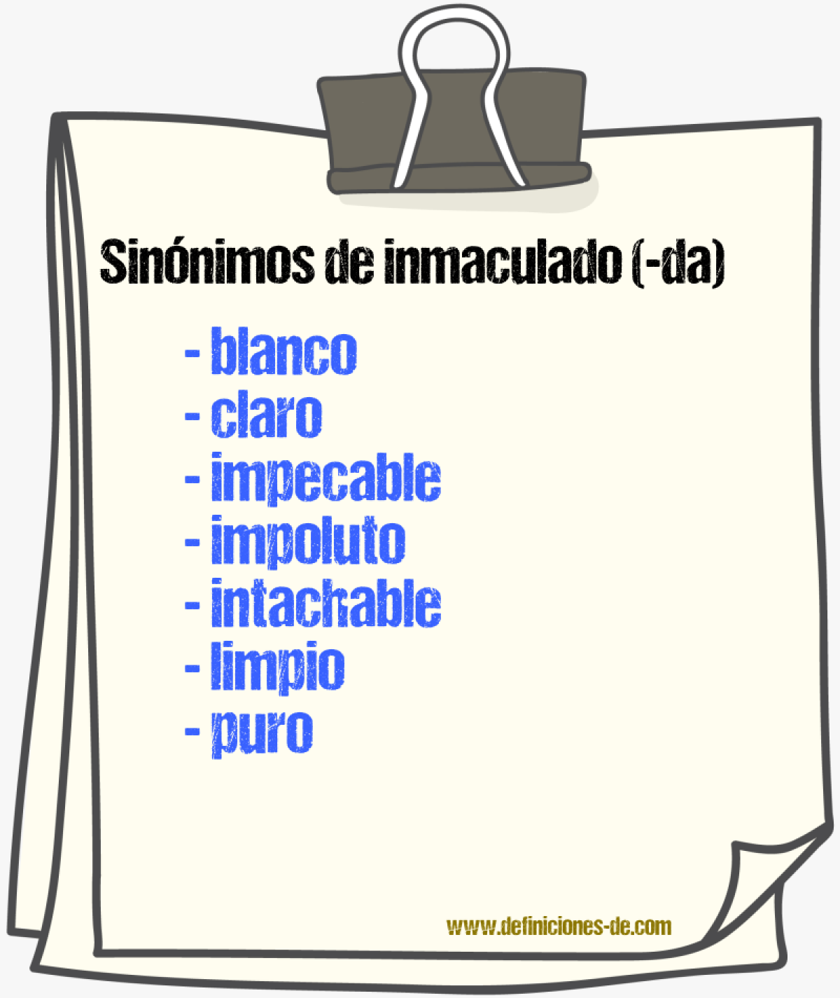 Sinnimos de inmaculado