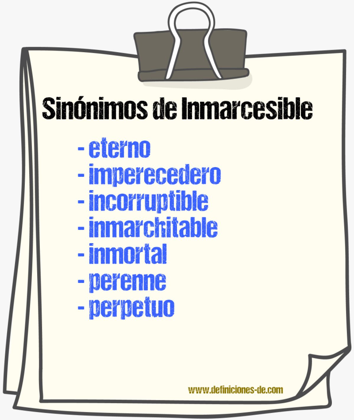 Sinnimos de inmarcesible