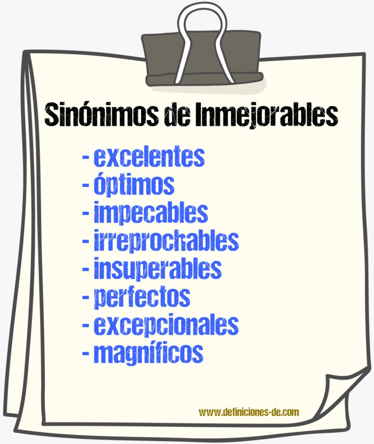 Sinónimos de inmejorables