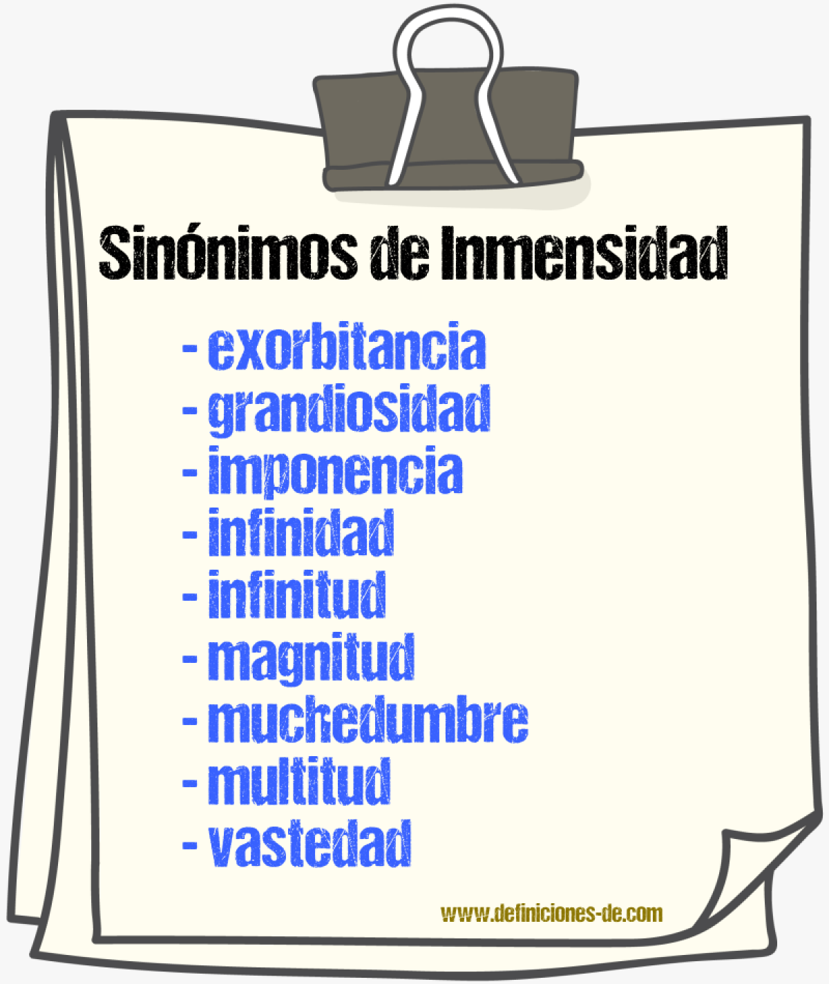 Sinnimos de inmensidad