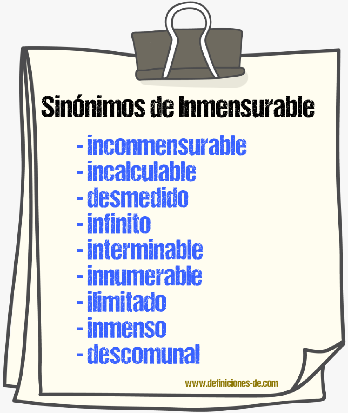 Sinnimos de inmensurable