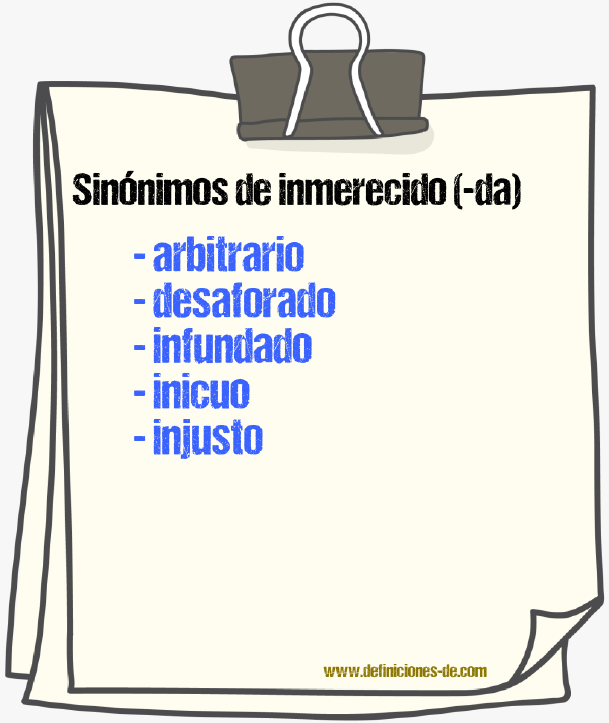 Sinnimos de inmerecido