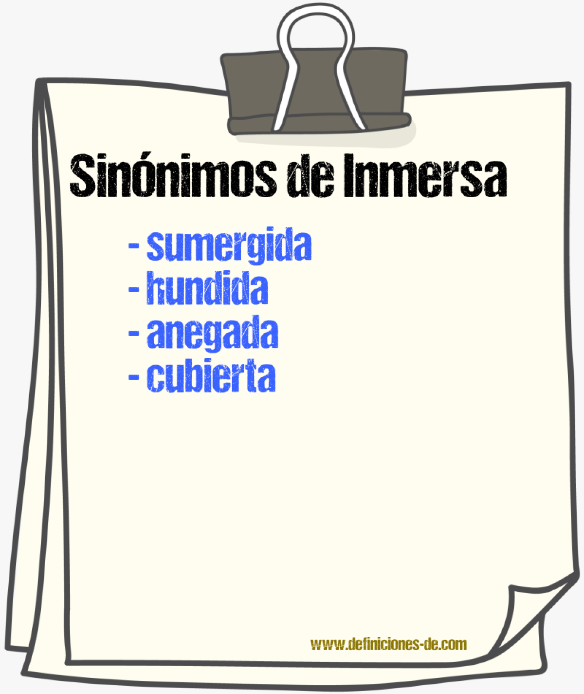 Sinónimos de inmersa