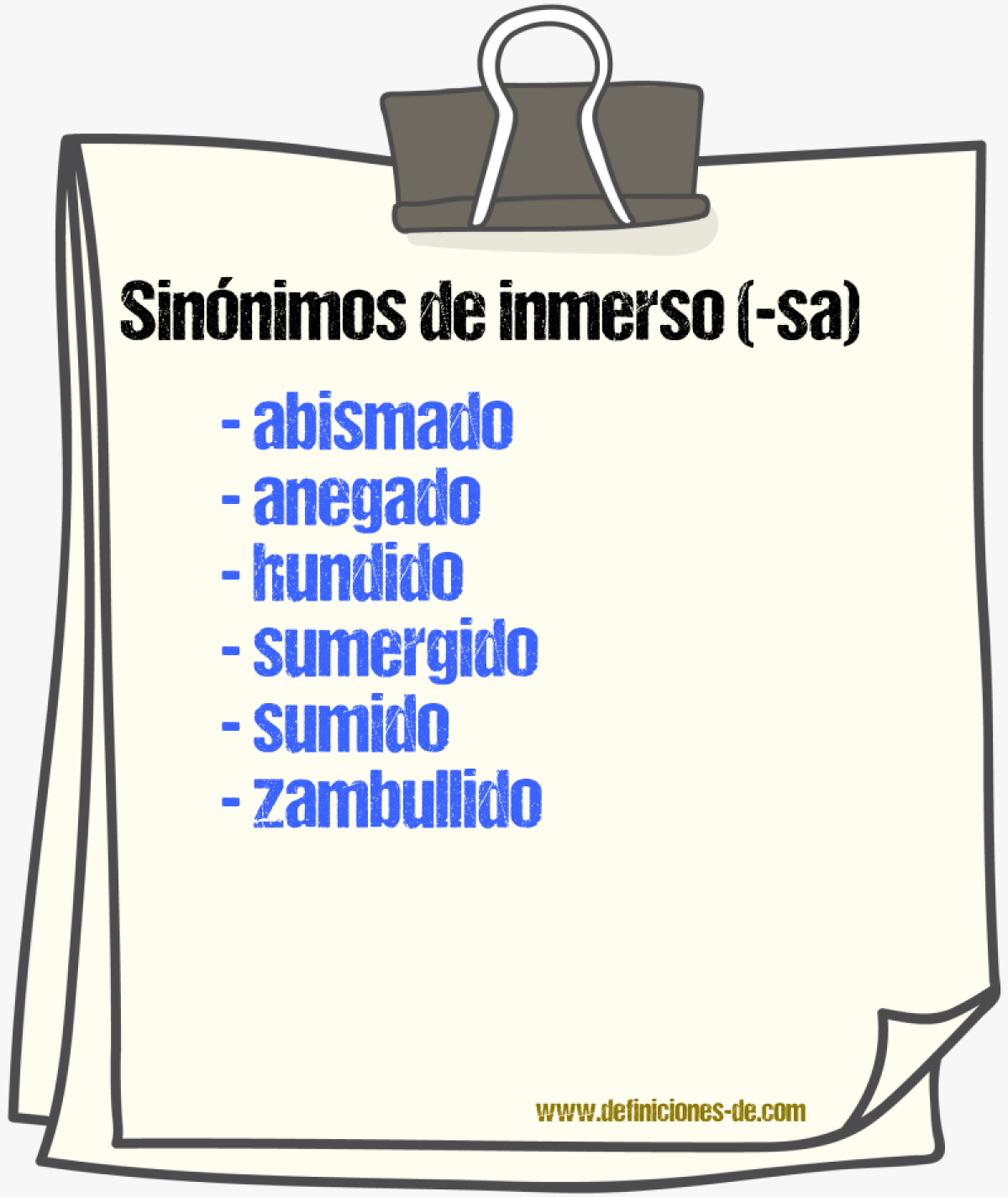 Sinnimos de inmerso