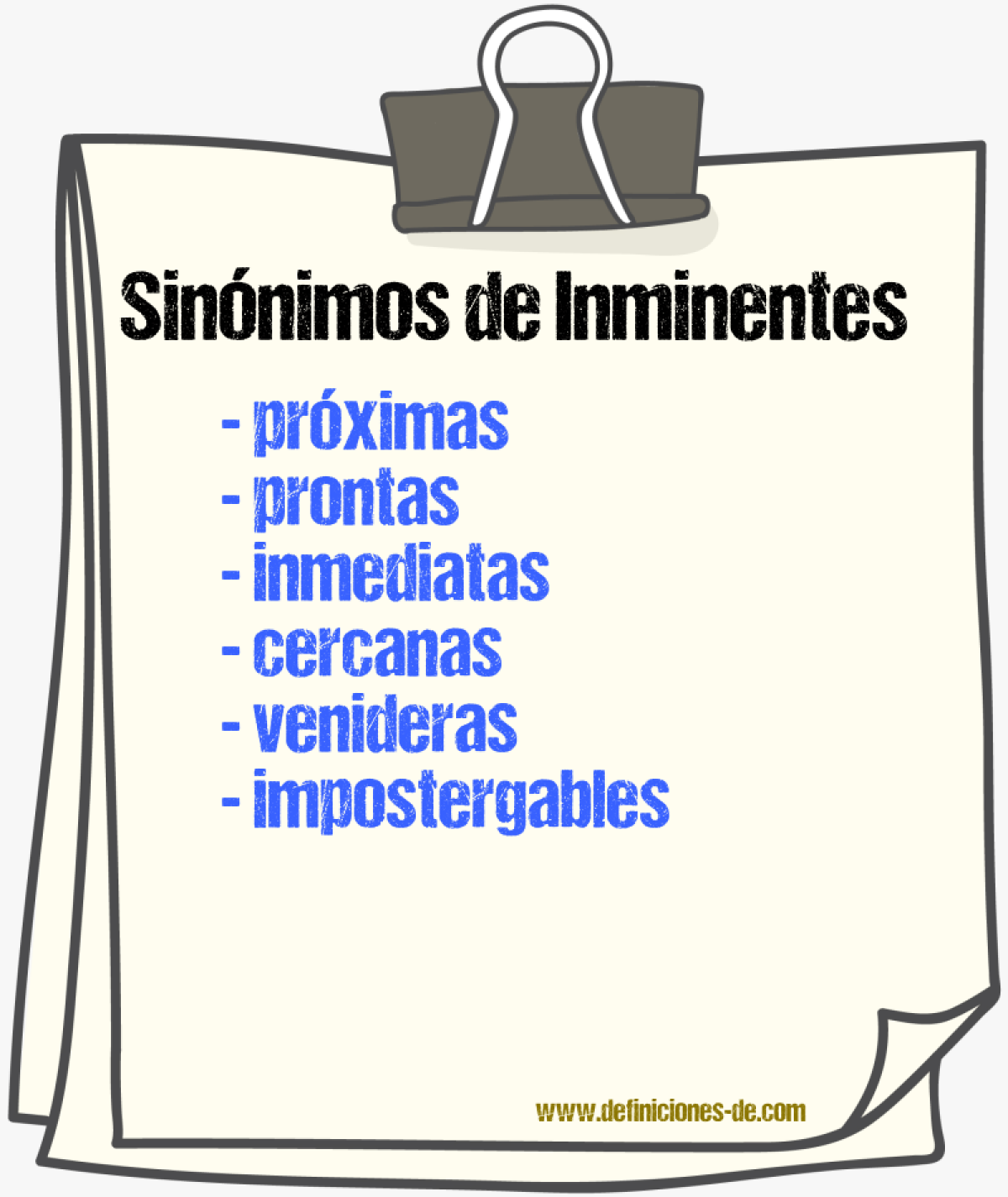 Sinónimos de inminentes
