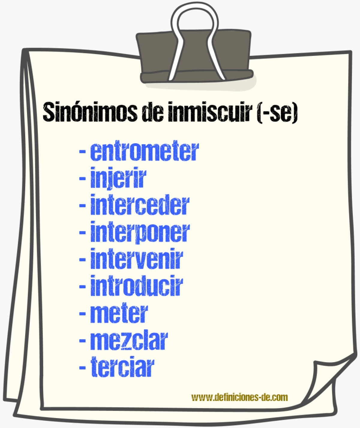 Sinnimos de inmiscuir