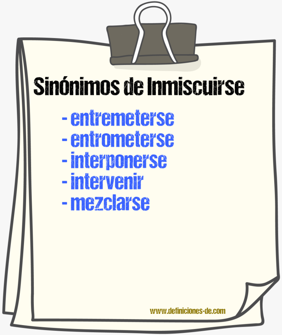 Sinnimos de inmiscuirse