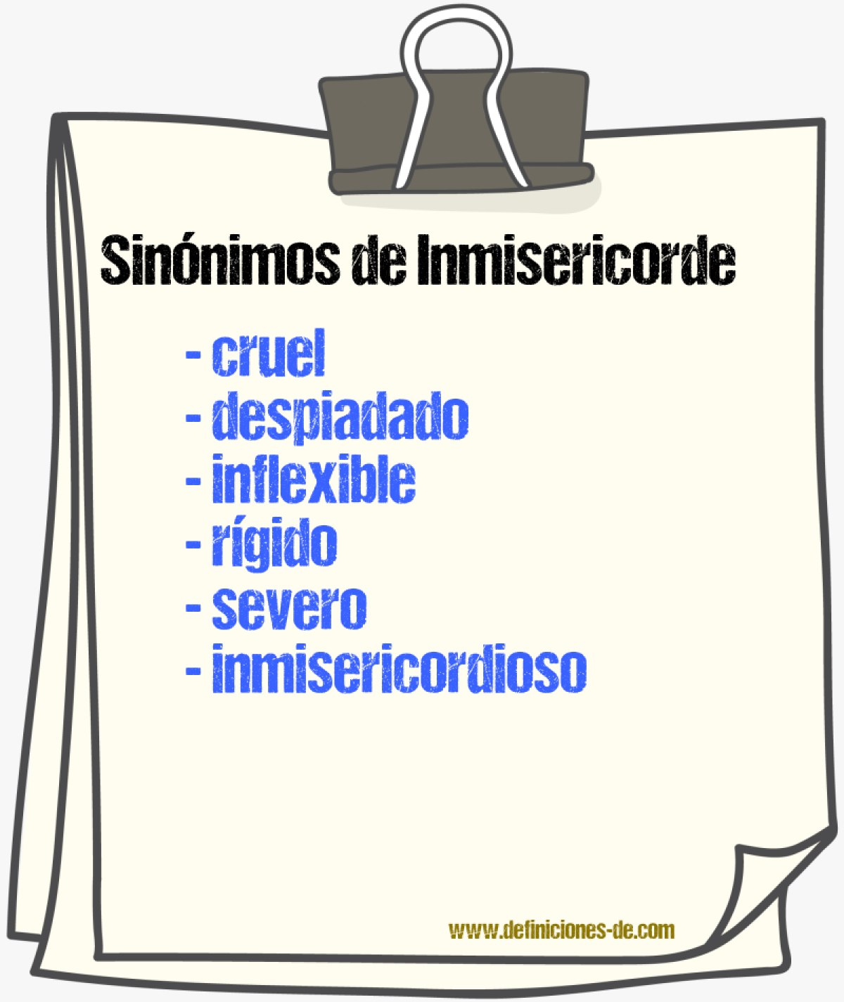 Sinnimos de inmisericorde